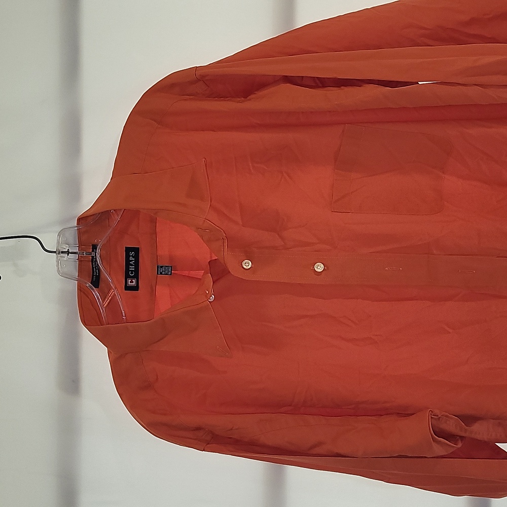 NWOT Men's Orange Chaps Longsleeve Button-down (XXL) - Picture 1 of 12